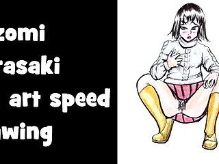 Nozomi Harasaki Fan art speed drawing