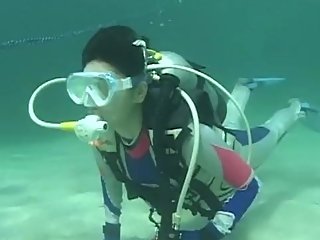 Japanese girl scuba