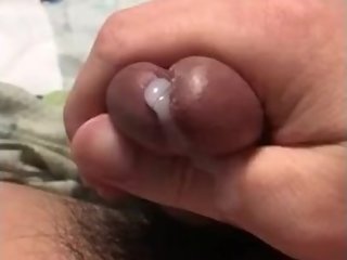 21yo japanese uncut cum on tummy