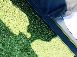 Asa Akira - Shadow Blowjob In Her Backyard