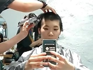 shave head japanese girl.